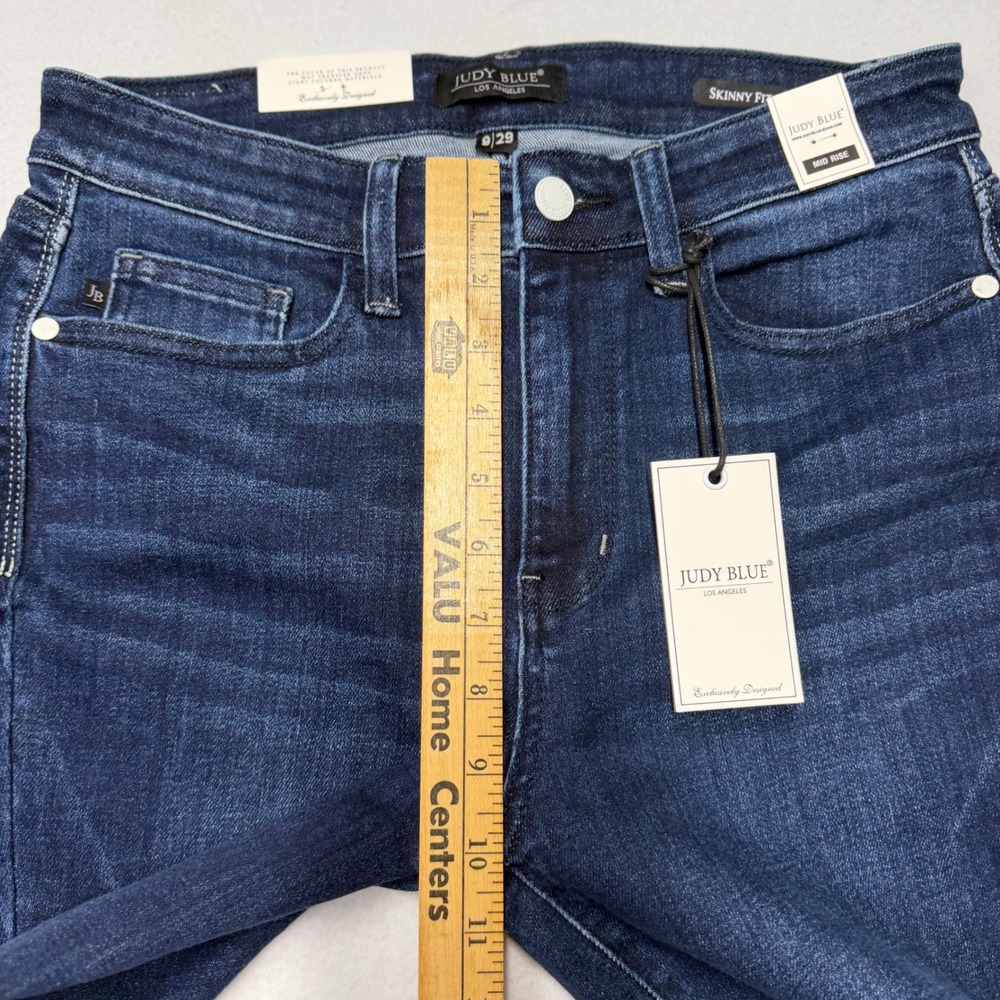 Judy Blue Womens Skinny Fit Jeans Mid Rise Dark Wash Stretch Size 9/29 NWT - Picture 8 of 9